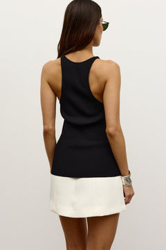 Abigail Racerback Knit Top in Black, view 4, Bayse Brand
