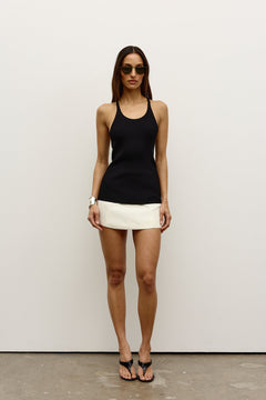 Abigail Racerback Knit Top in Black, view 3, Bayse Brand