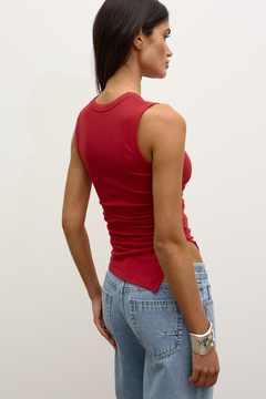 Lana Rouched Tank in Red – Top