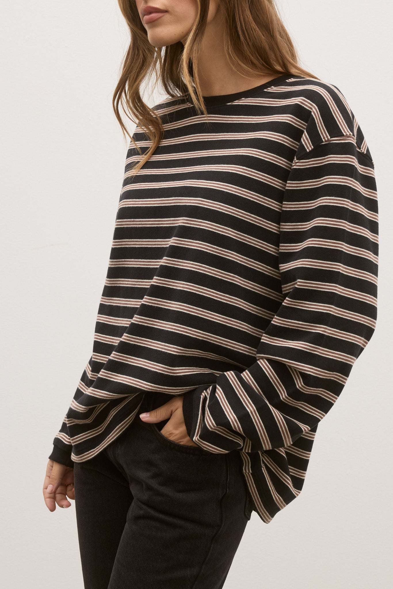 Lee Long Sleeve in Brown Stripe – Top