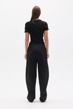 Harris Low Rise Barrel Leg Pant in Black, view 5, Bayse Brand