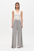 Adaia Mid Rise Wide Leg Pant in Grey Marle, view 1, Bayse Brand