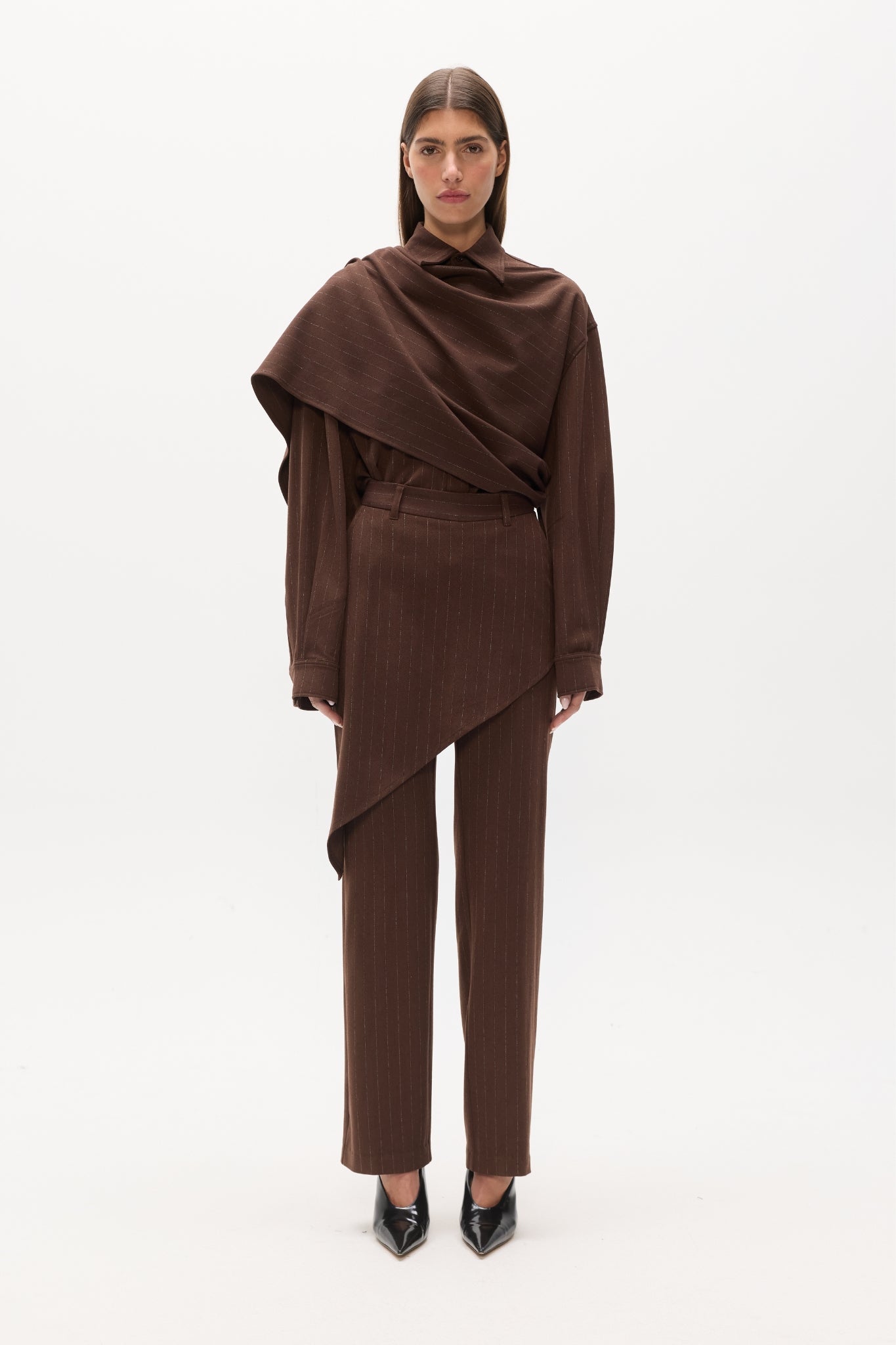 BLAISE PANT - BROWN PINSTRIPE