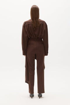 BLAISE PANT - BROWN PINSTRIPE