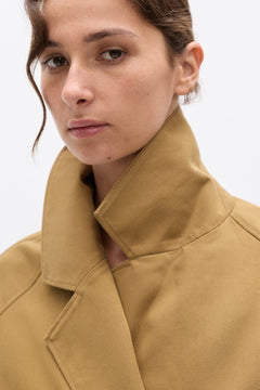 Briar Cropped Trench Coat in Khaki, view 4, Bayse Brand