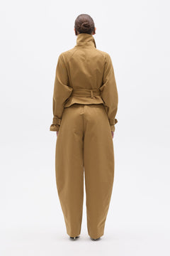 Briar Cropped Trench Coat in Khaki, view 5, Bayse Brand