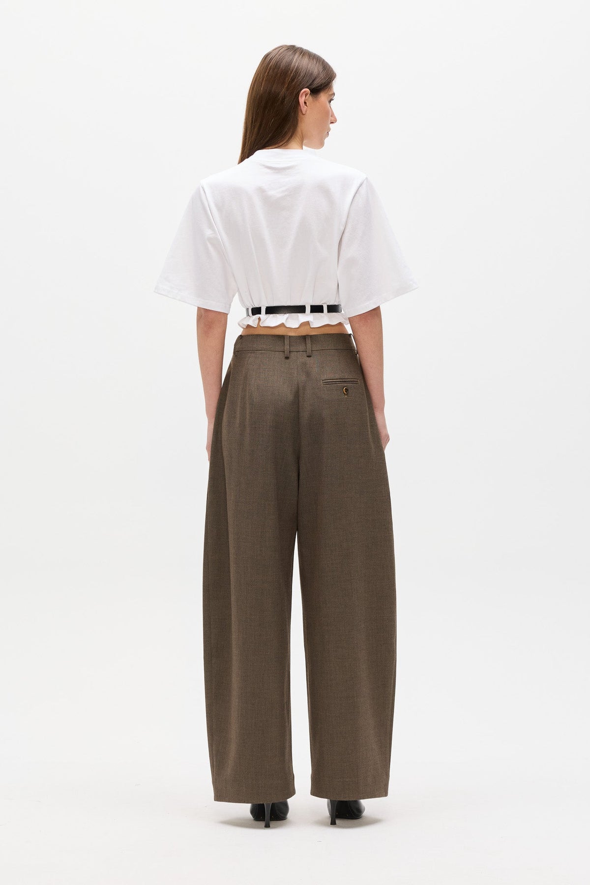 Blake High Rise Wide Leg Pant in Chimney, view 6, Bayse Brand
