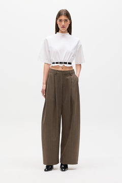 Blake High Rise Wide Leg Pant in Chimney, view 2, Bayse Brand