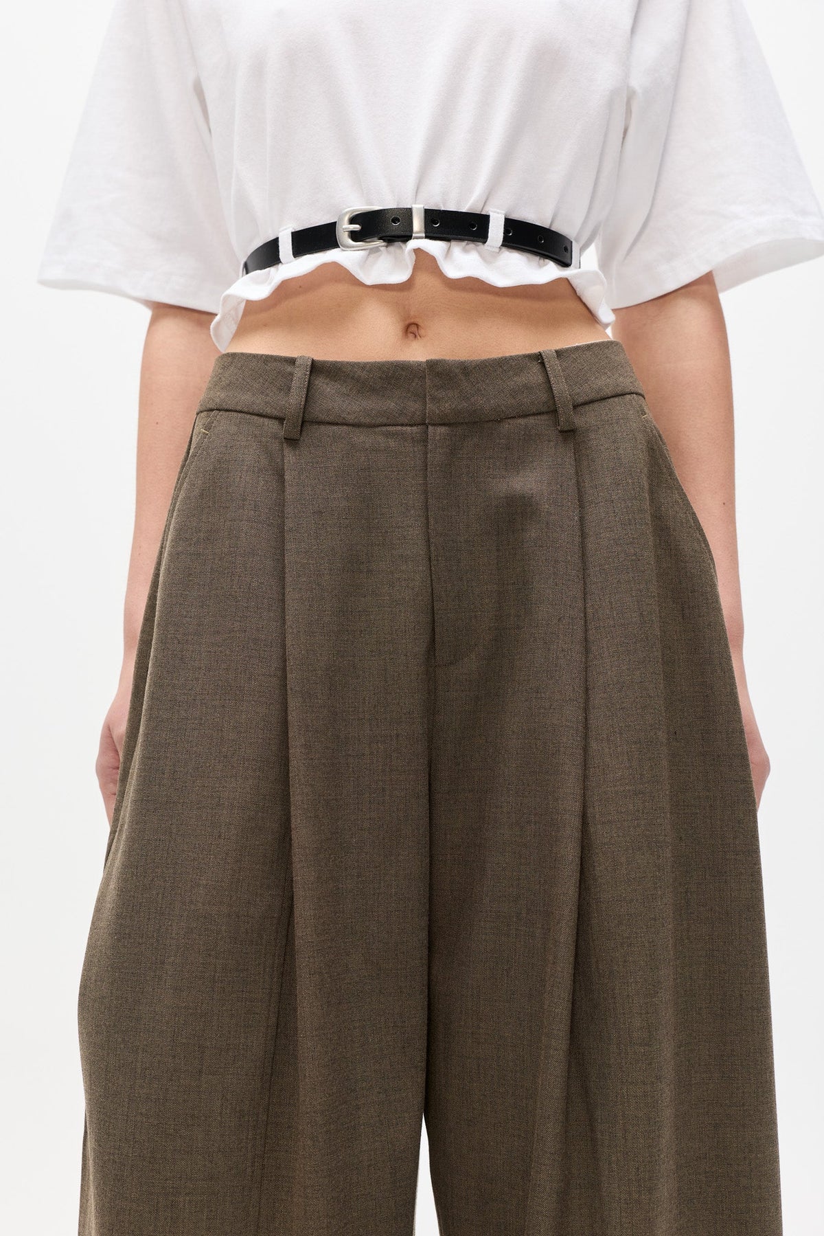 Blake High Rise Wide Leg Pant in Chimney, view 4, Bayse Brand