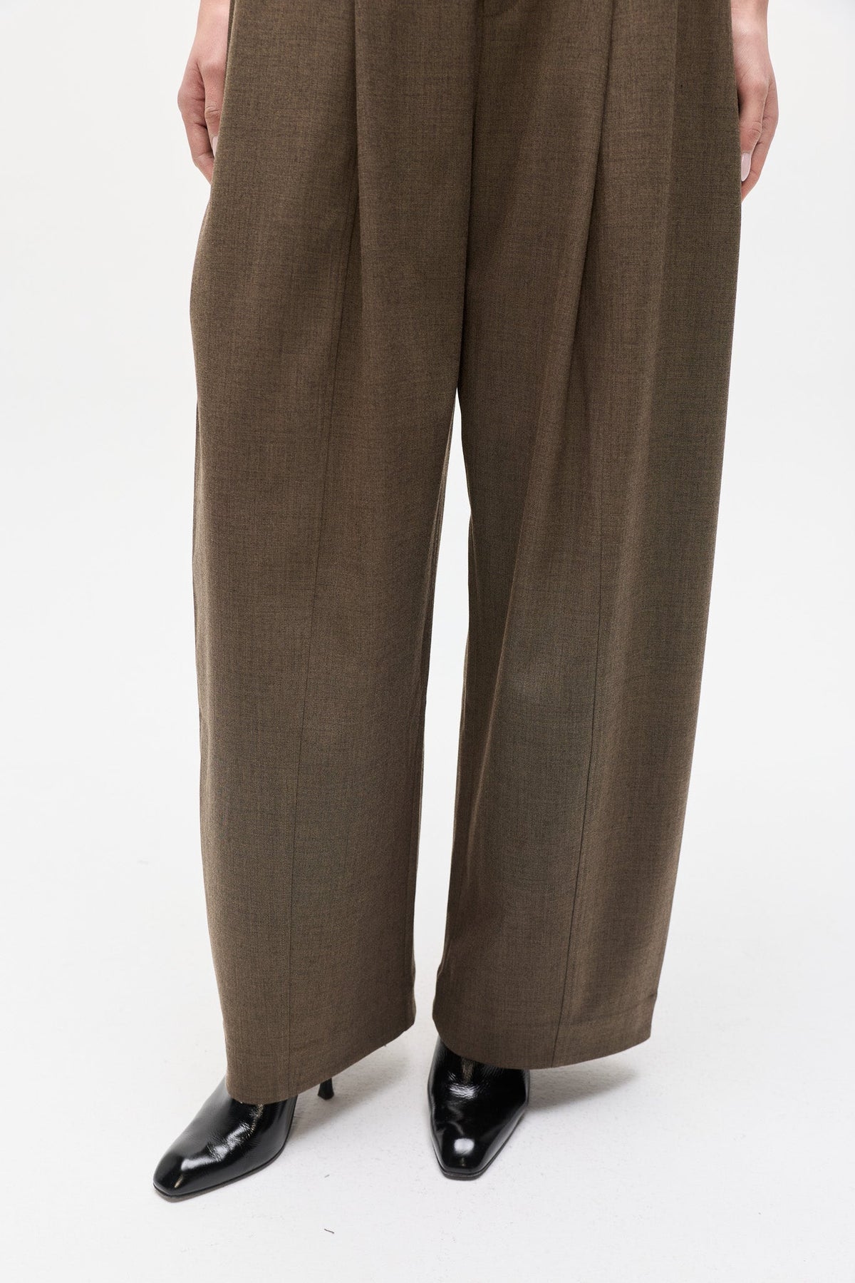 Blake High Rise Wide Leg Pant in Chimney, view 3, Bayse Brand