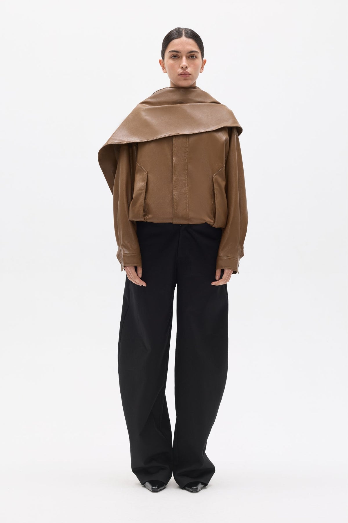 Cairo Bomber and Detachable Cape Set in Tan, view 1, Bayse Brand