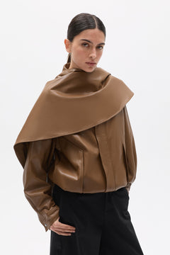 Cairo Bomber and Detachable Cape Set in Tan, view 2, Bayse Brand