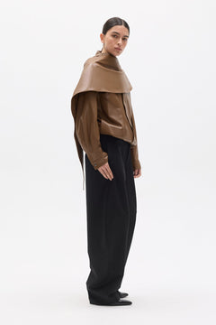 Cairo Bomber and Detachable Cape Set in Tan, view 3, Bayse Brand