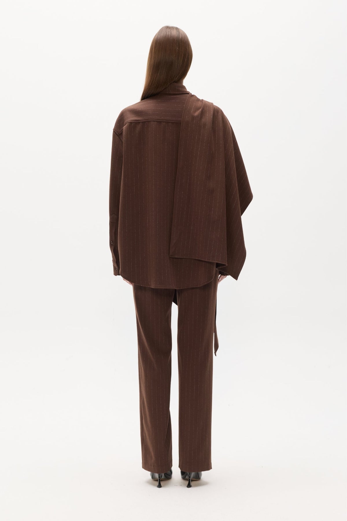 COVA SHIRT - BROWN PINSTRIPE