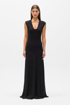 Ena Scoop Neck Maxi Dress in Black, view 1, Bayse Brand