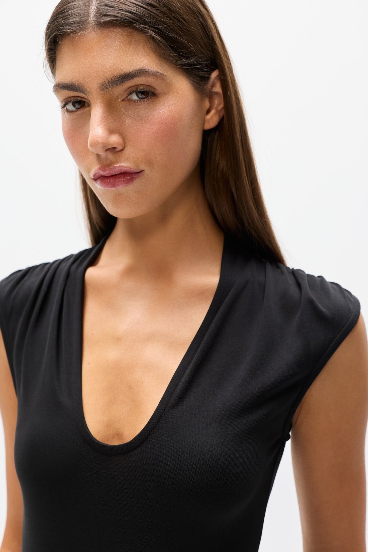 Ena Scoop Neck Maxi Dress in Black, view 3, Bayse Brand