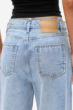 Hodson Tie Waist Wide Leg Jean in Nevada Blue, view 4, Bayse Brand