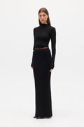 IVER KNIT SKIRT - BLACK