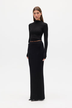 IVER KNIT SKIRT - BLACK