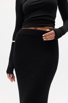 IVER KNIT SKIRT - BLACK