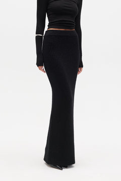 IVER KNIT SKIRT - BLACK