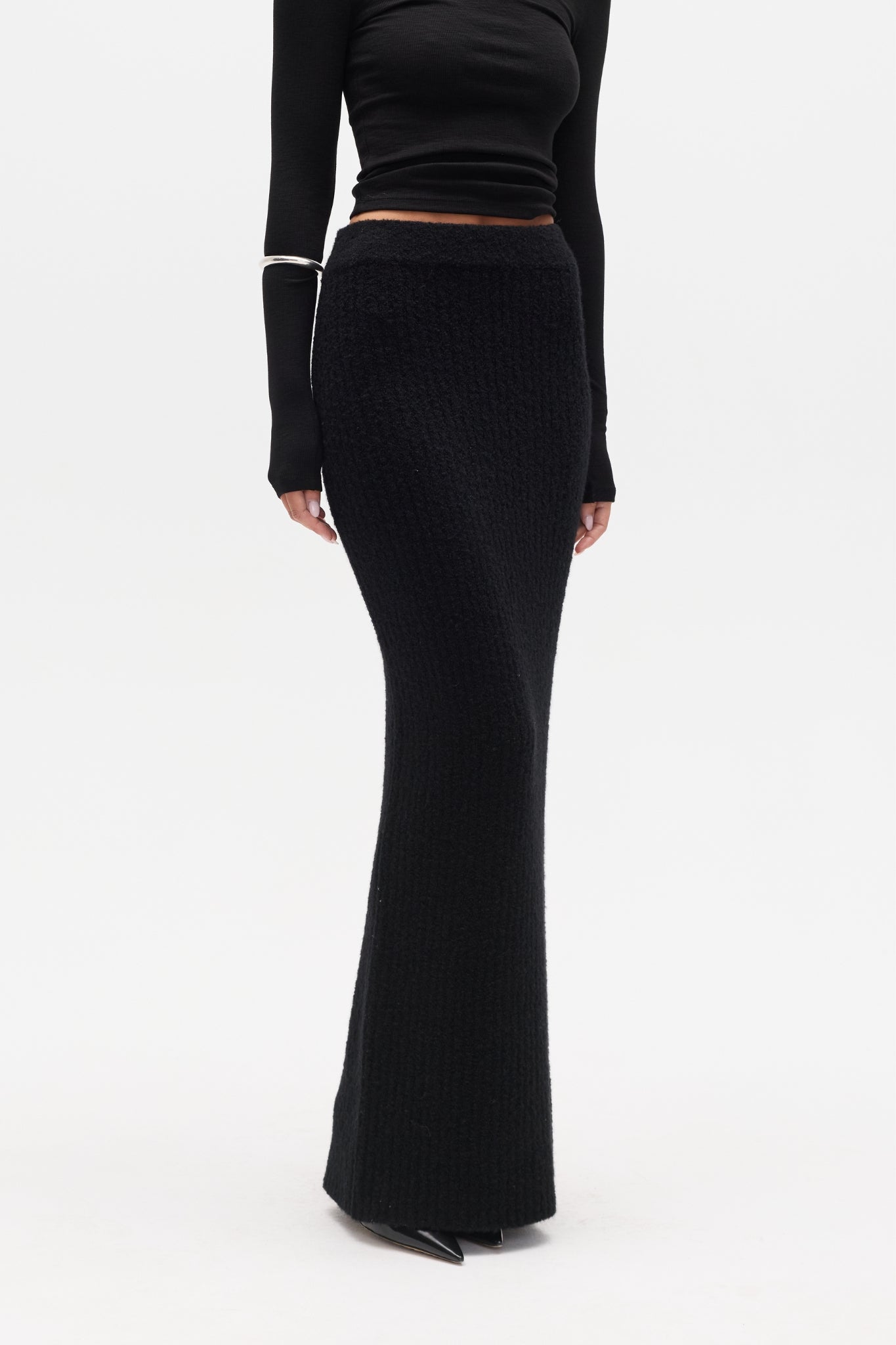IVER KNIT SKIRT - BLACK