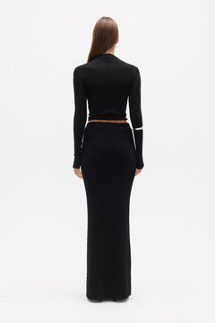 IVER KNIT SKIRT - BLACK