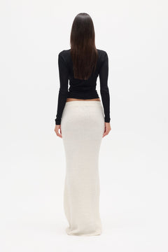 IVER KNIT SKIRT - WHITE