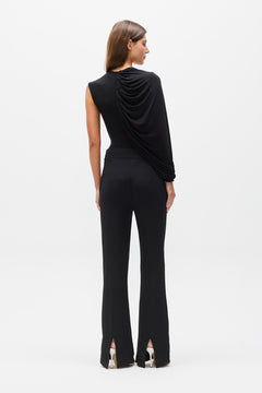 Icon Mid Rise Flared Pant in Black, view 5, Bayse Brand