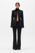 Storm Tailored Tie Neck Blazer in Black, view 1, Bayse Brand