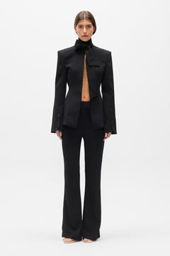 Storm Tailored Tie Neck Blazer in Black, view 1, Bayse Brand