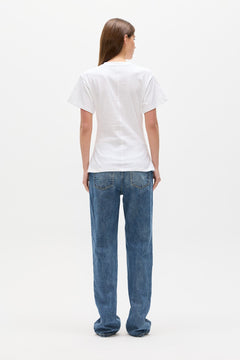 Java Cotton Crew Neck Tee in White, view 4, Bayse Brand