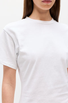 Java Cotton Crew Neck Tee in White, view 3, Bayse Brand