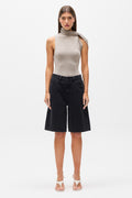 Kadia Twist Neck Top in Light Grey Marle, view 1, Bayse Brand