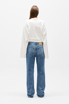 Kate Low Rise Straight Leg Jean in Ash Tide, view 6, Bayse Brand