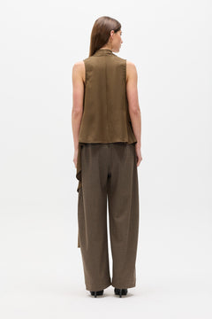 Leon Wrap Front Tie Top in Woodland, view 4, Bayse Brand