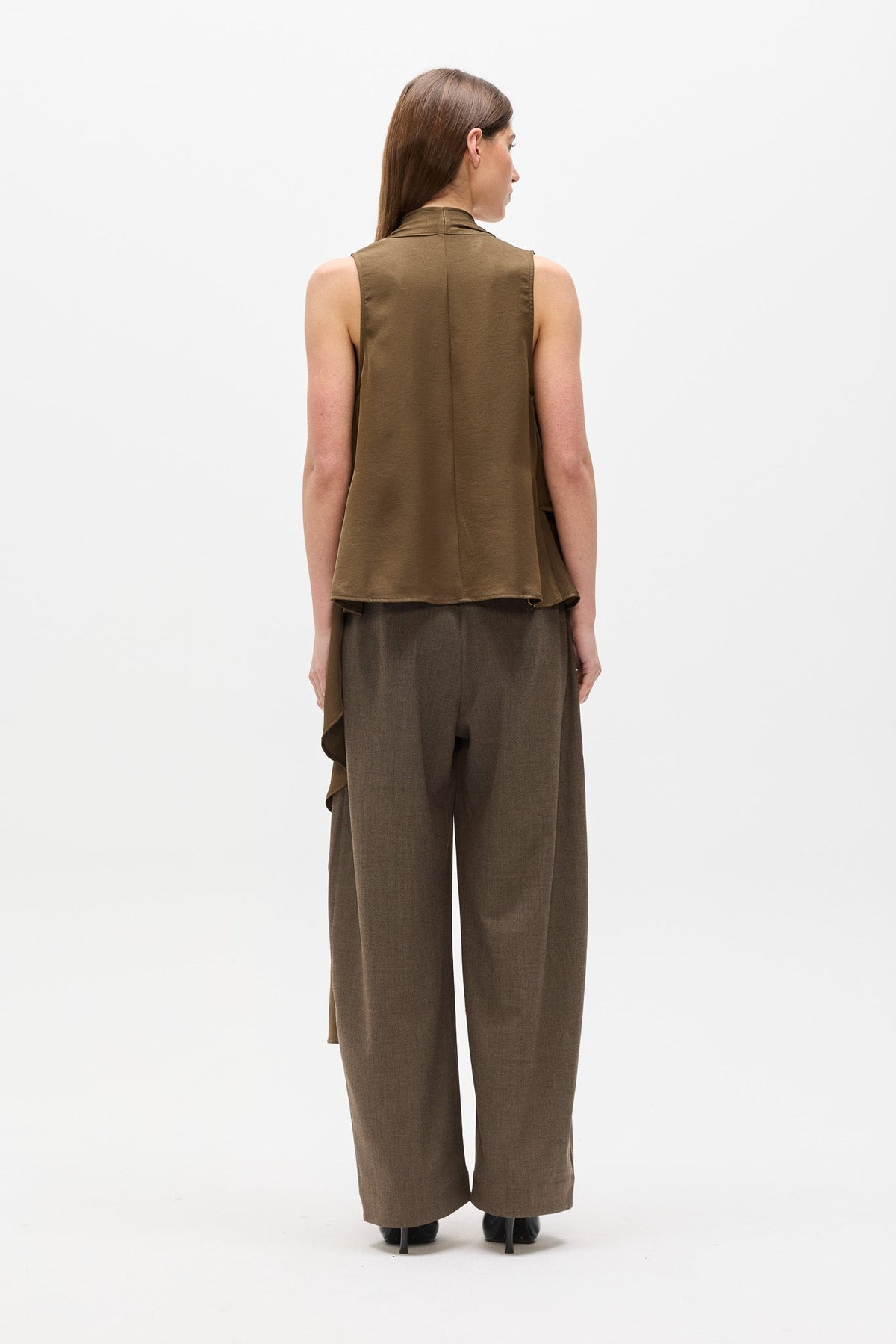 Leon Wrap Front Tie Top in Woodland, view 4, Bayse Brand