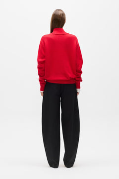 Lottie Merino Knit Turtleneck in Red, view 4, Bayse Brand