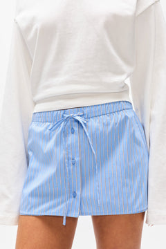 Margaux Striped Mini Skort in Blue Stripe, view 4, Bayse Brand