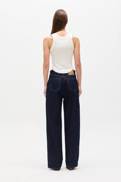 Matice Rib Scoop Neck Top in White, view 4, Bayse Brand