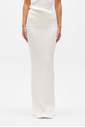 Rhylin Ribbed Knit Maxi Skirt in Ivory, view 1, Bayse Brand