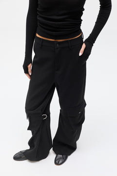 Raev Wide Leg Cargo Pant in Black, view 2, Bayse Brand