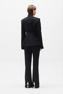Storm Tailored Tie Neck Blazer in Black, view 5, Bayse Brand