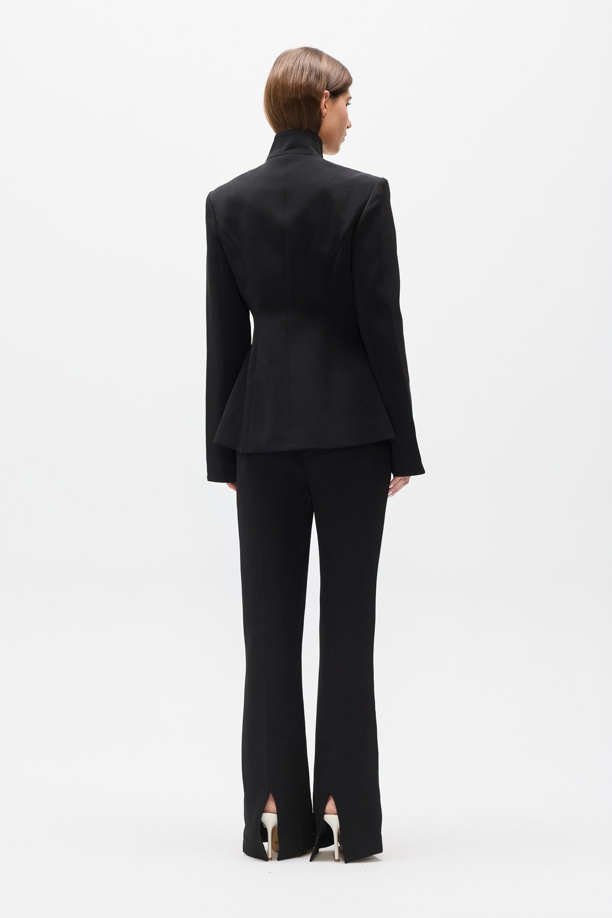 Storm Tailored Tie Neck Blazer in Black, view 5, Bayse Brand