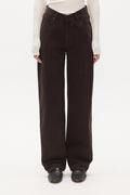 Vera V Waist Straight Leg Jean in Java Overdye, view 3, Bayse Brand